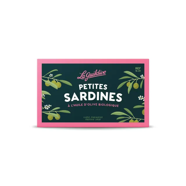 Tarbouriech La Guildive sardinky v bio oleji 16/20 plech