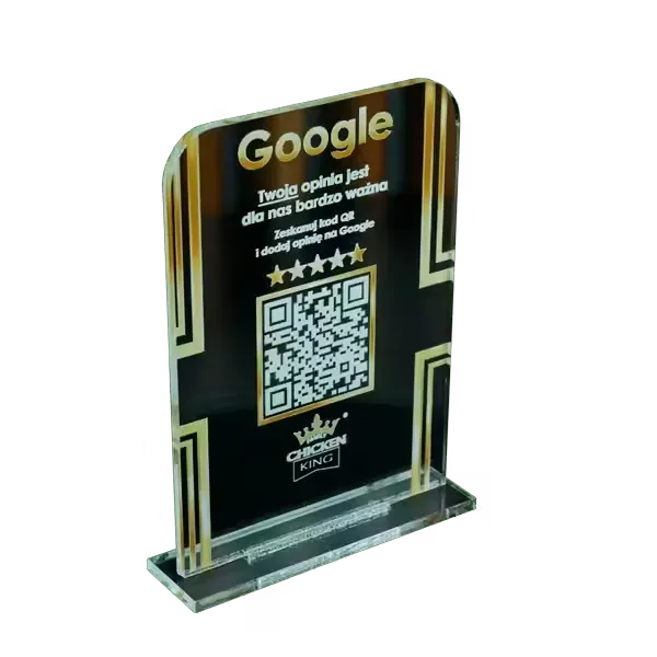 CHICKEN KING stojánek na QR recenze Google personalizace