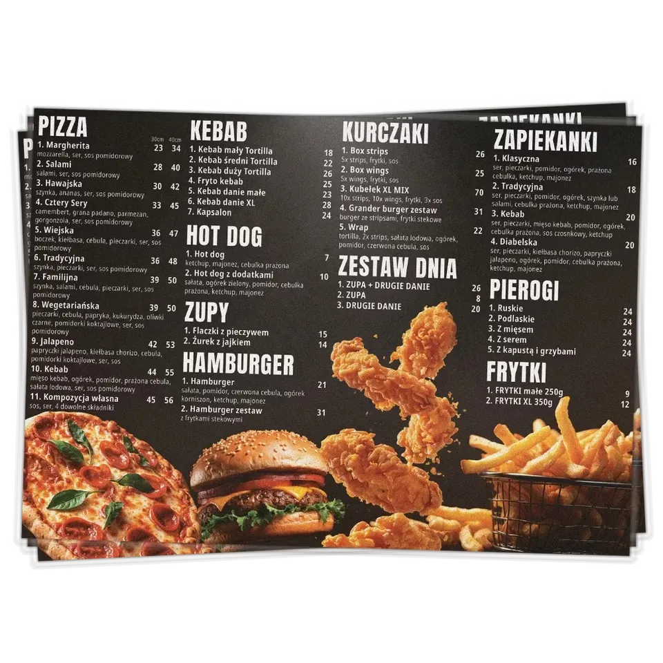 CHICKEN KING Menu laminované jídelní lístek A3 odolné
